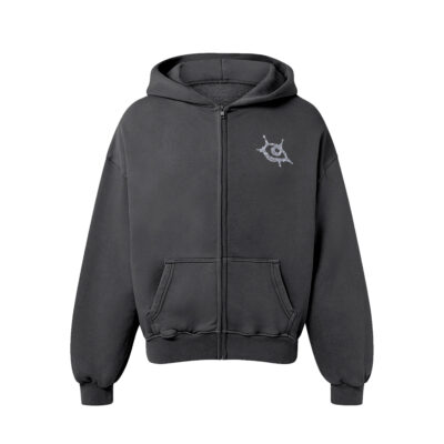 Hoodie zip gris